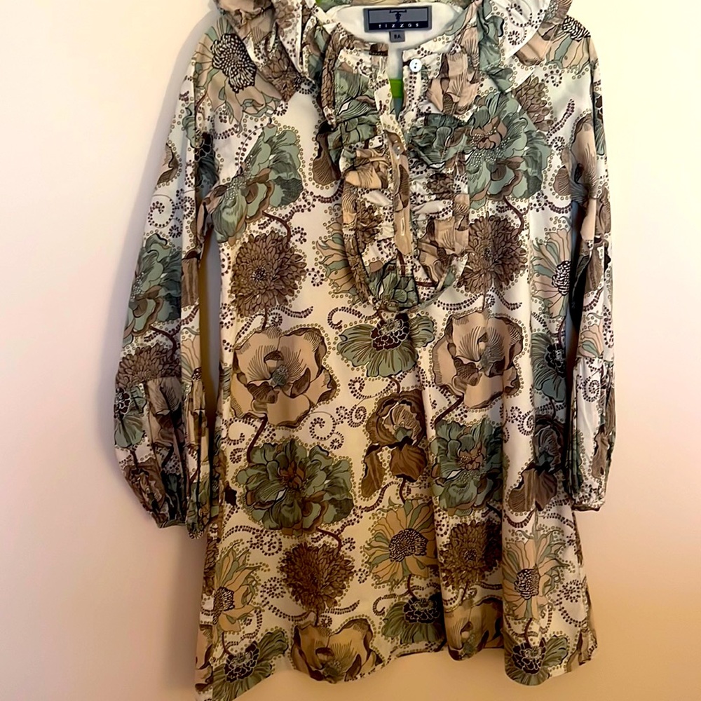 Floral sage green dress